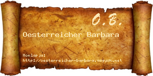 Oesterreicher Barbara névjegykártya